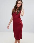Oeurve Pinafore Midi Dress - Red