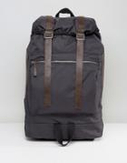 Asos Hiker Backpack In Black With Brown Trims - Black