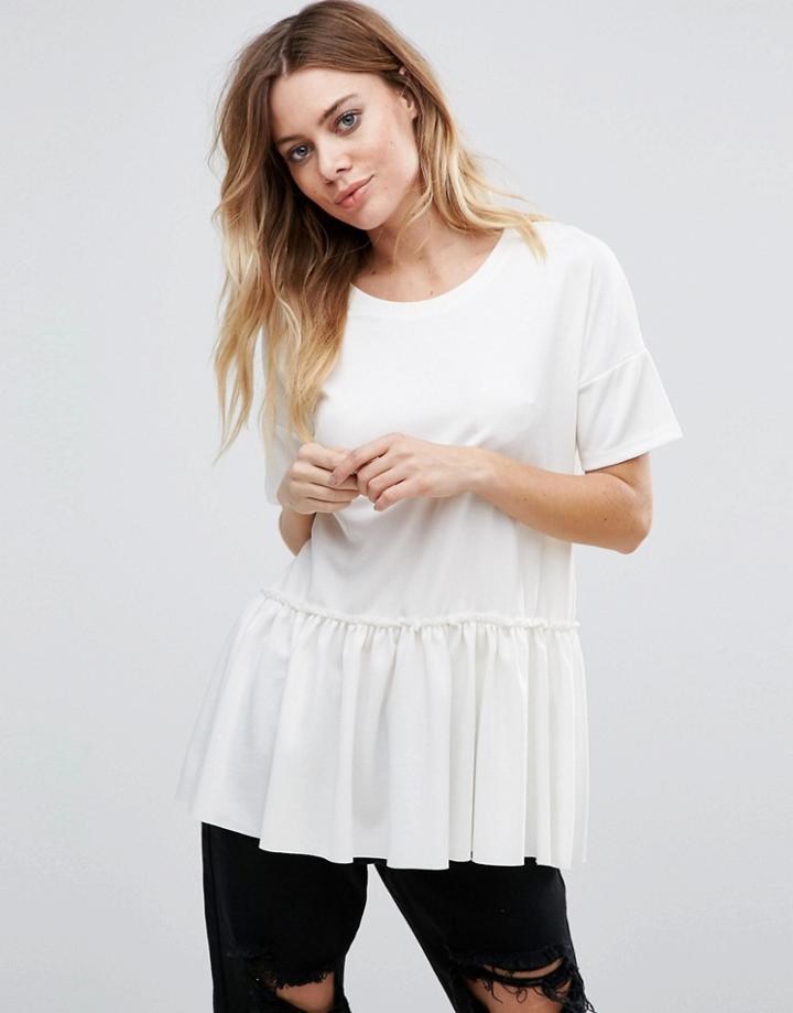 Vila Peplum T-shirt - White