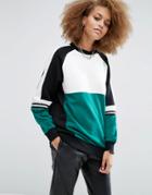 Asos Sweatshirt With Contrast Panelling - Multi
