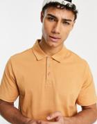 Another Influence Button Collar Polo In Light Brown