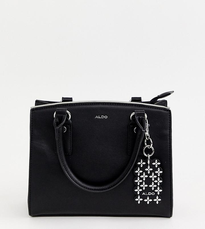 Aldo Black Minimal Structured Tote Bag - Black