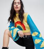 Rokoko Cropped Rainbow Sweater With Flared Sleeves - Multi