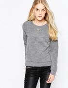 Only Mick Paisley Embossed Sweatshirt - Medium Gray