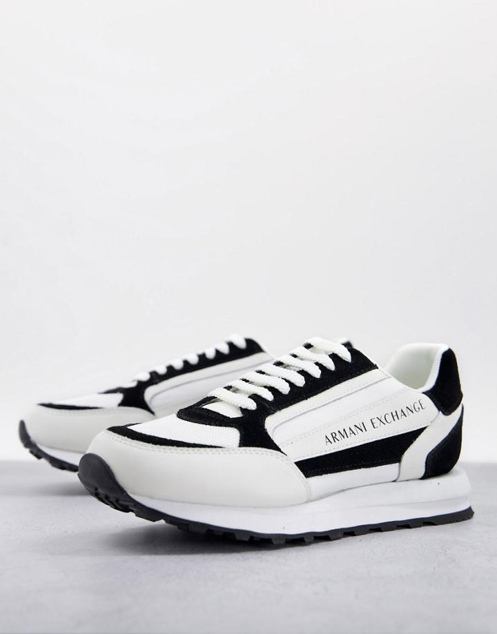 Armani Exchange Osaka Evolution Sneakers In Black/white