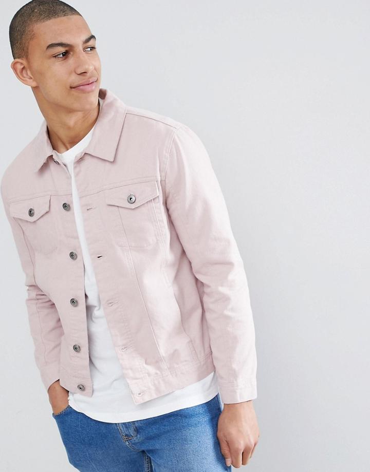 Brave Soul Classic Denim Twill Jacket - Pink