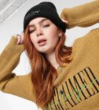 Reclaimed Vintage Inspired Logo Fisherman Knit Sweater In Ginger-brown