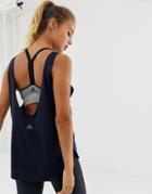 Adidas Prime Low Back Training Tank In Navy - Blue