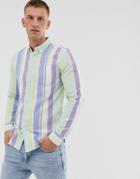 New Look Oxford Shirt In Multi Stripe - Multi