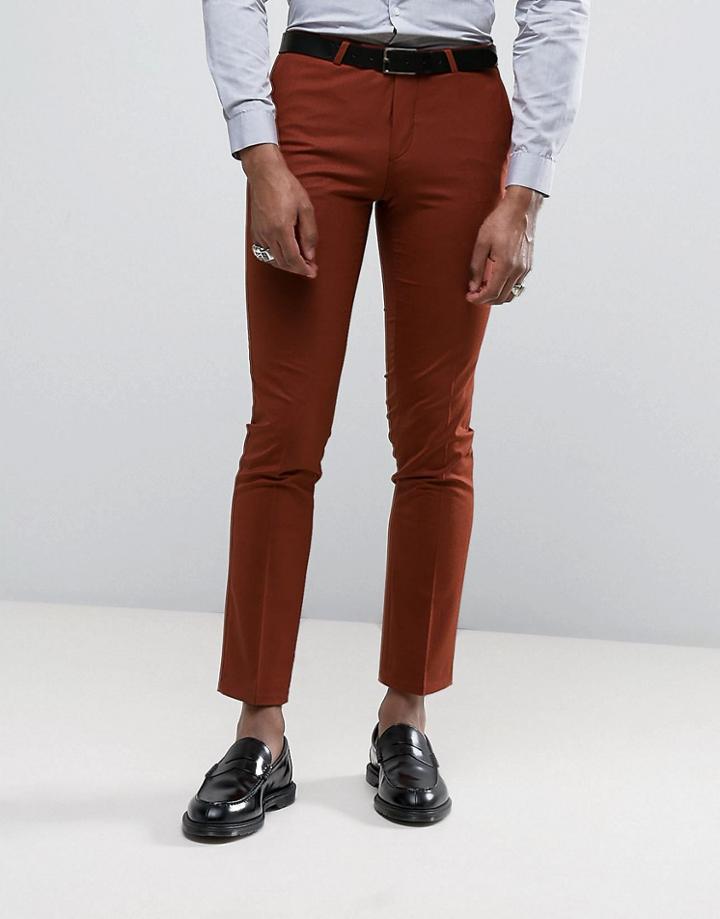 Noose & Monkey Super Skinny Suit Pants - Orange