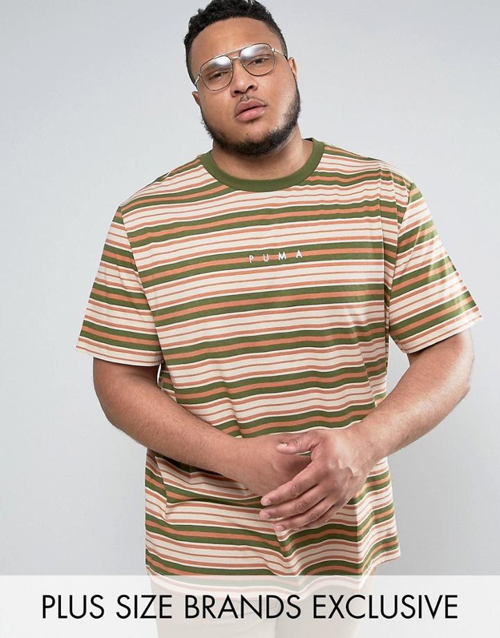 Puma Plus Retro Stripe T-shirt Exclusive To Asos 57533501 - Brown