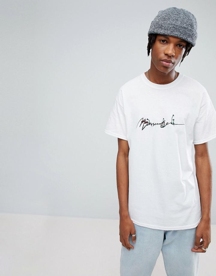 Mennace T-shirt With Logo Embroidery - Black