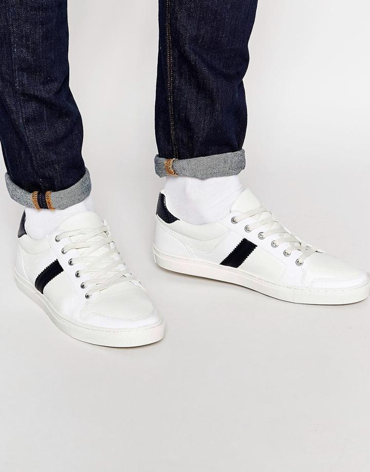 Asos Retro Sneakers In White With Chunky Sole - White