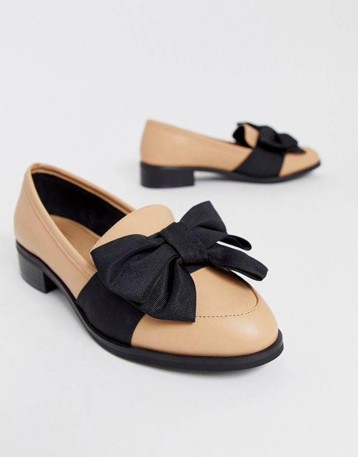 Asos Design Matchsticks Flat Shoes In Beige - Beige