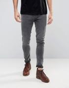 Nudie Pipe Led Super Skinny Jeans Gray Marble - Gray