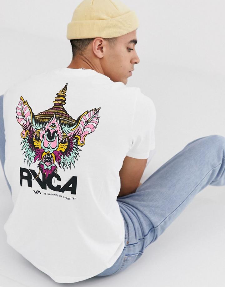Rvca Screaming Bat Printed T-shirt In White