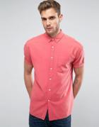 Asos Oversized Oxford In Rose With Short Sleeve - Pink