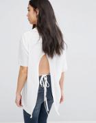 Cheap Monday Open Tie Back Hair Top - White