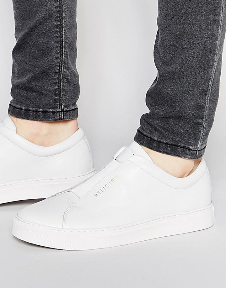 Religion Leather Sneakers - White