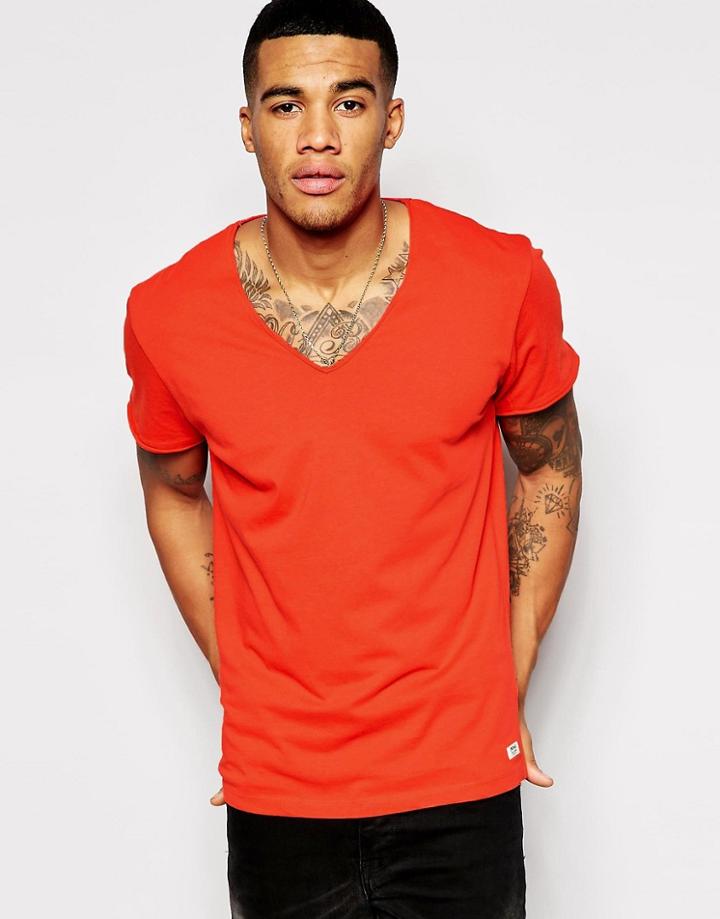 Jack & Jones V-neck T-shirt - Red