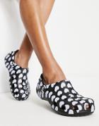 Crocs Classic Shoe In Heart Print-black