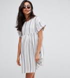 Asos Maternity Stripe Short Sleeve Smock Mini Dress - Multi