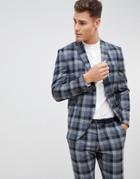 Selected Homme Navy Check Suit Jacket In Slim Fit - Navy