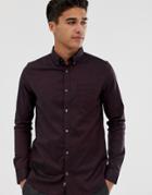 Burton Menswear Oxford Shirt In Burgundy - Red