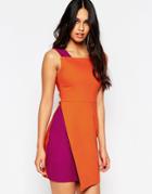 Vesper Bonita Tunic Dress With Contrast Wrap - Orange
