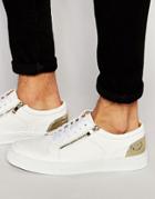 Asos Sneakers In White With Zips And Perforation - White