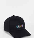 Reclaimed Vintage Inspired Unisex Cap With Rainbow Logo Embroidery In Black
