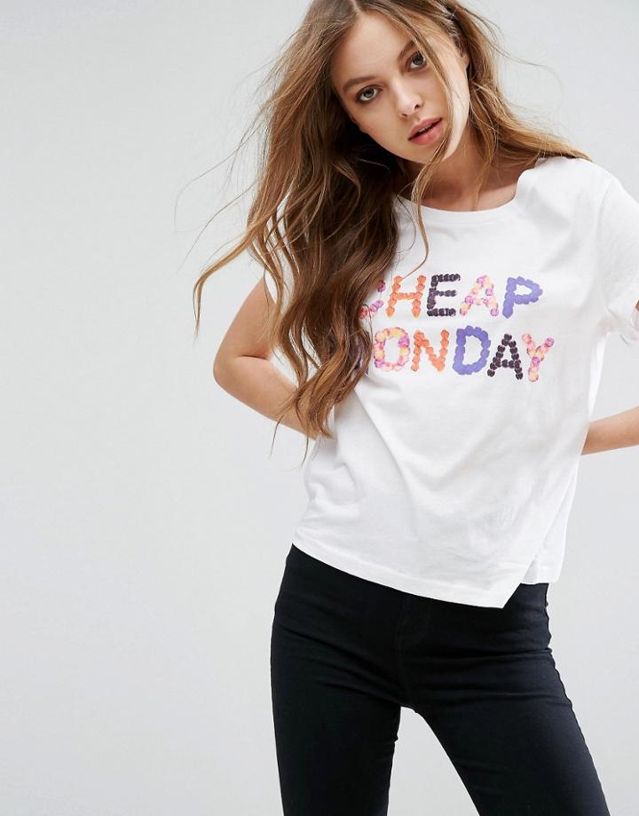 Cheap Monday Floral Logo T-shirt - White