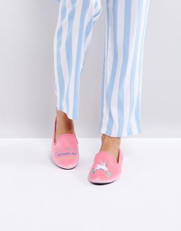 Chelsea Peers Unicorn Slippers - Cream