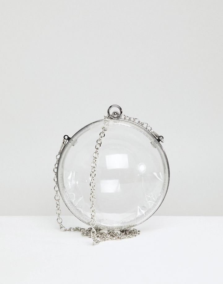Asos Perspex Cross Body Ball Bag With Chain Strap - Clear