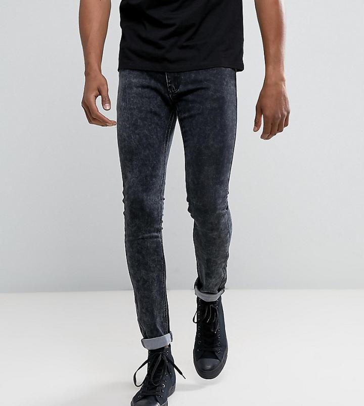 Liquor N Poker Gray Acid Wash Skinny Jeans - Gray