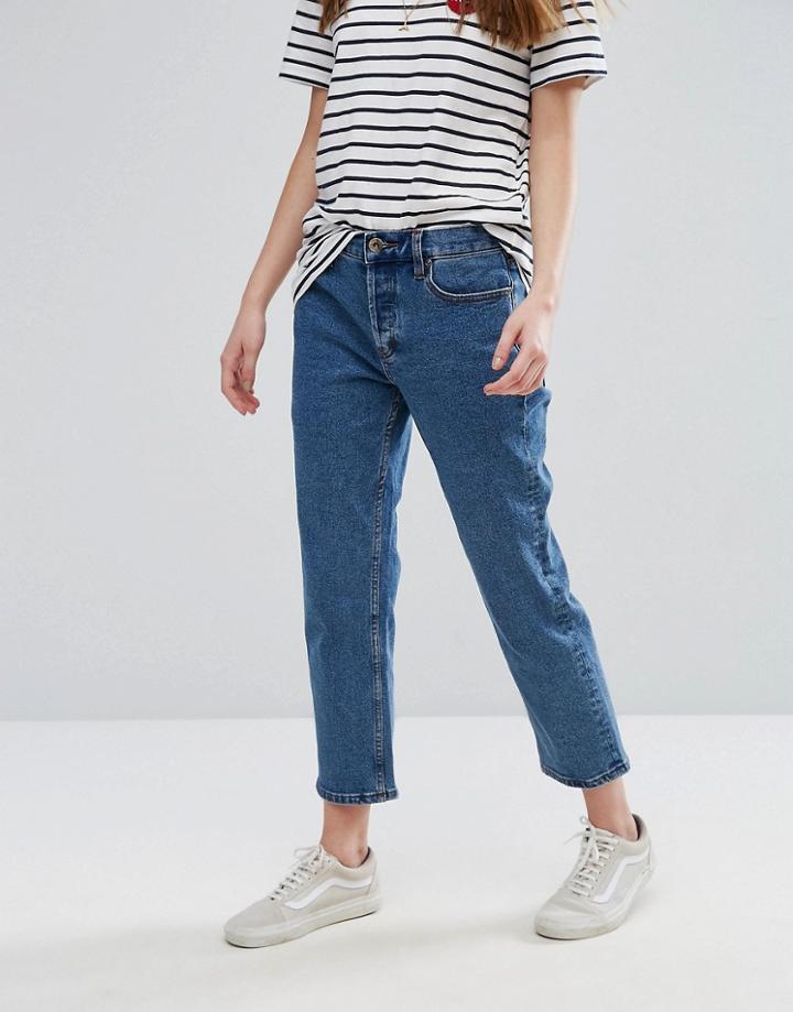 Rvca Relaxed Boyfriend Jeans - Blue