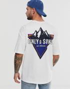 Only & Sons Back Graphic Oversized T-shirt In White - White