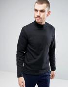 Casual Friday Sweatshirt With High Neck - Black