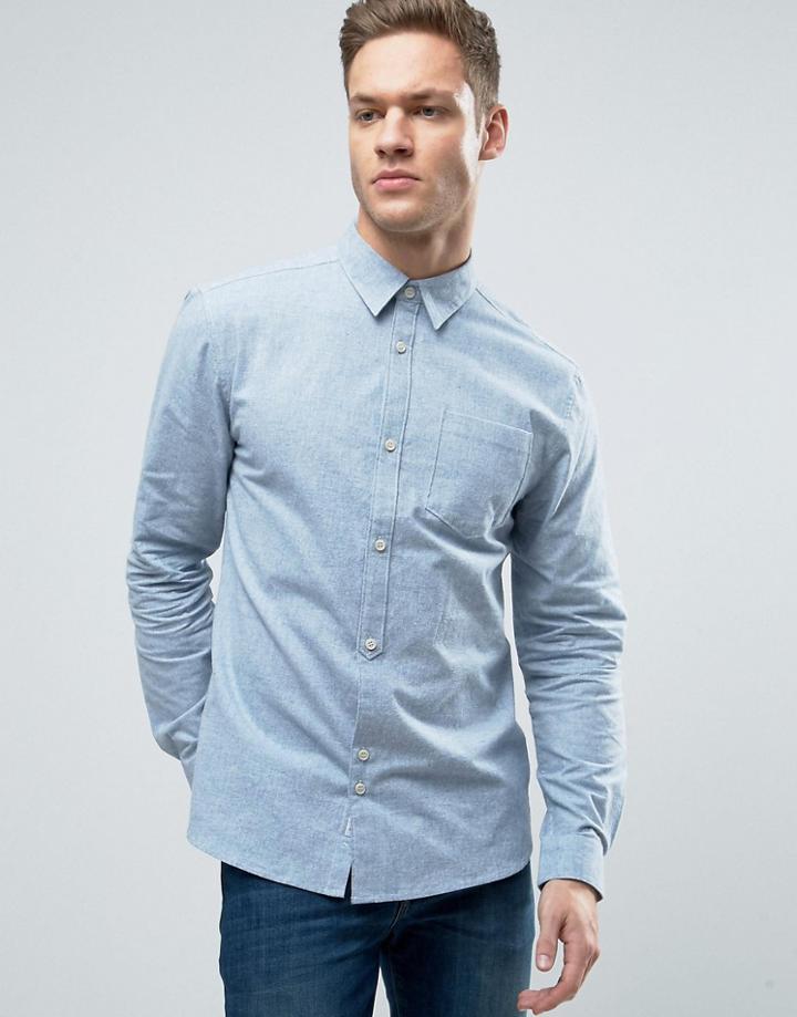 Bellfield Shirt In Regular Fit - Blue