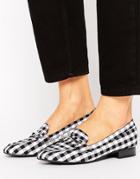 New Look Gingham Check Loafer - Black