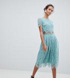 New Look Lace Two-piece Midi Skirt-green