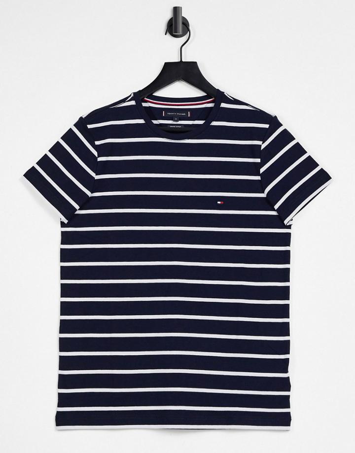 Tommy Hilfiger Stripe Slim Fit T-shirt In Navy