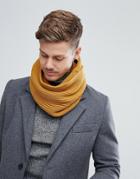 Dead Vintage Ribbed Infinity Scarf In Yellow - Yellow