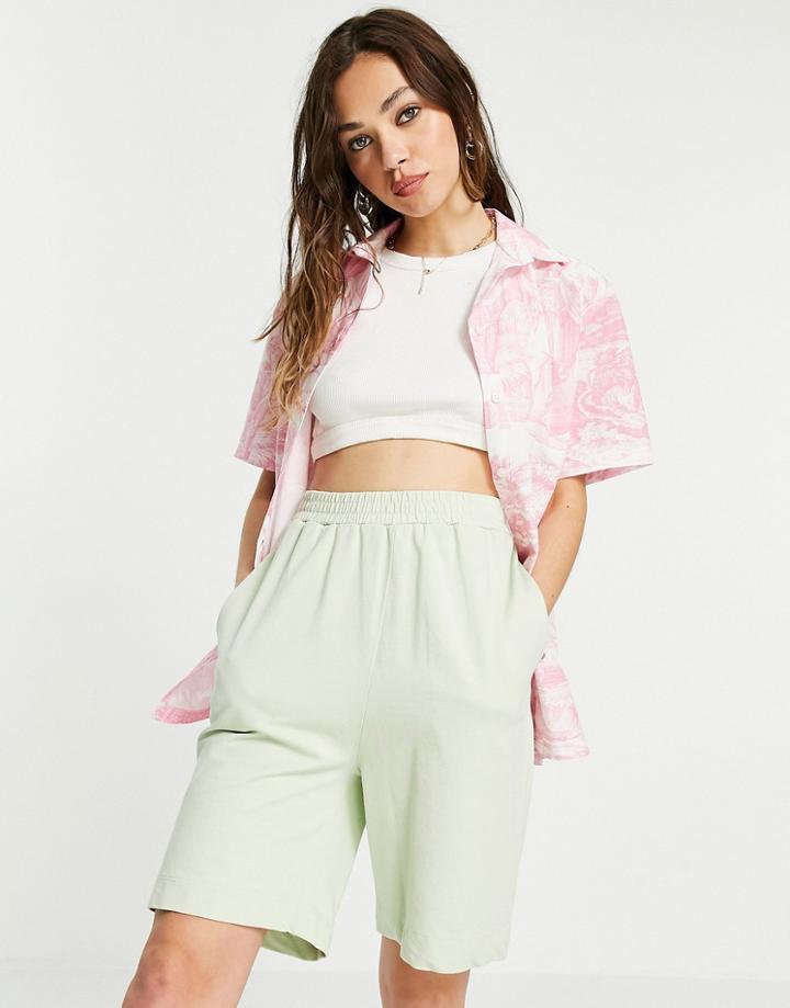Topshop Toile De Jour Printed Shirt In Pink