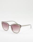 Aj Morgan Majestic Oversized Cat Eye Sunglasses-gray