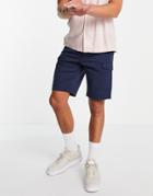 Jack & Jones Intelligence Twill Cargo Shorts In Navy