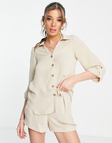 Style Cheat Relaxed Shirt In Taupe - Part Of A Set-neutral