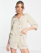 Style Cheat Relaxed Shirt In Taupe - Part Of A Set-neutral