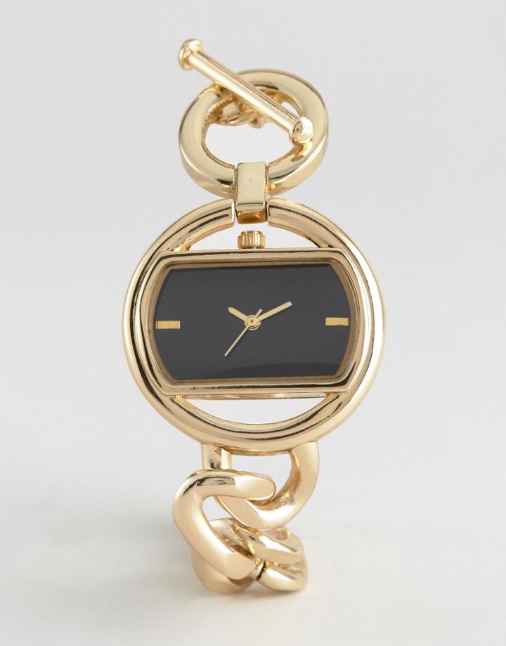 Asos Sleek Curb Chain Watch - Gold