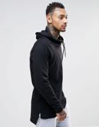 Asos Super Longline Extreme Funnel Neck Sweatshirt - Black